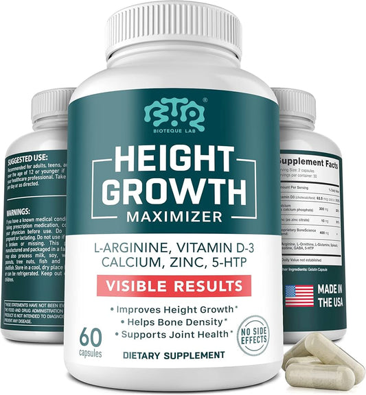 BIOTEQUELAB Height Growth Maximizer, Calcium, Vitamin D3